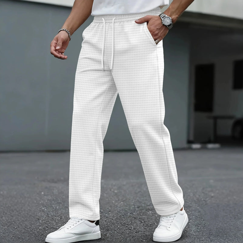 Jonte | Straight Leg Sweatpants with Waffle Knit