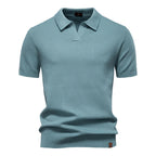 Harlan | Knit Polo Shirt with Open V Placket