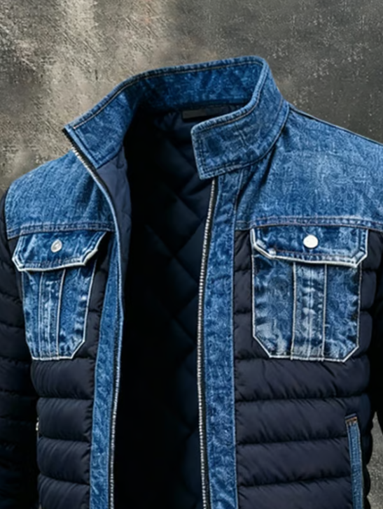 Zacharie - Modern Quilted Denim Jacket