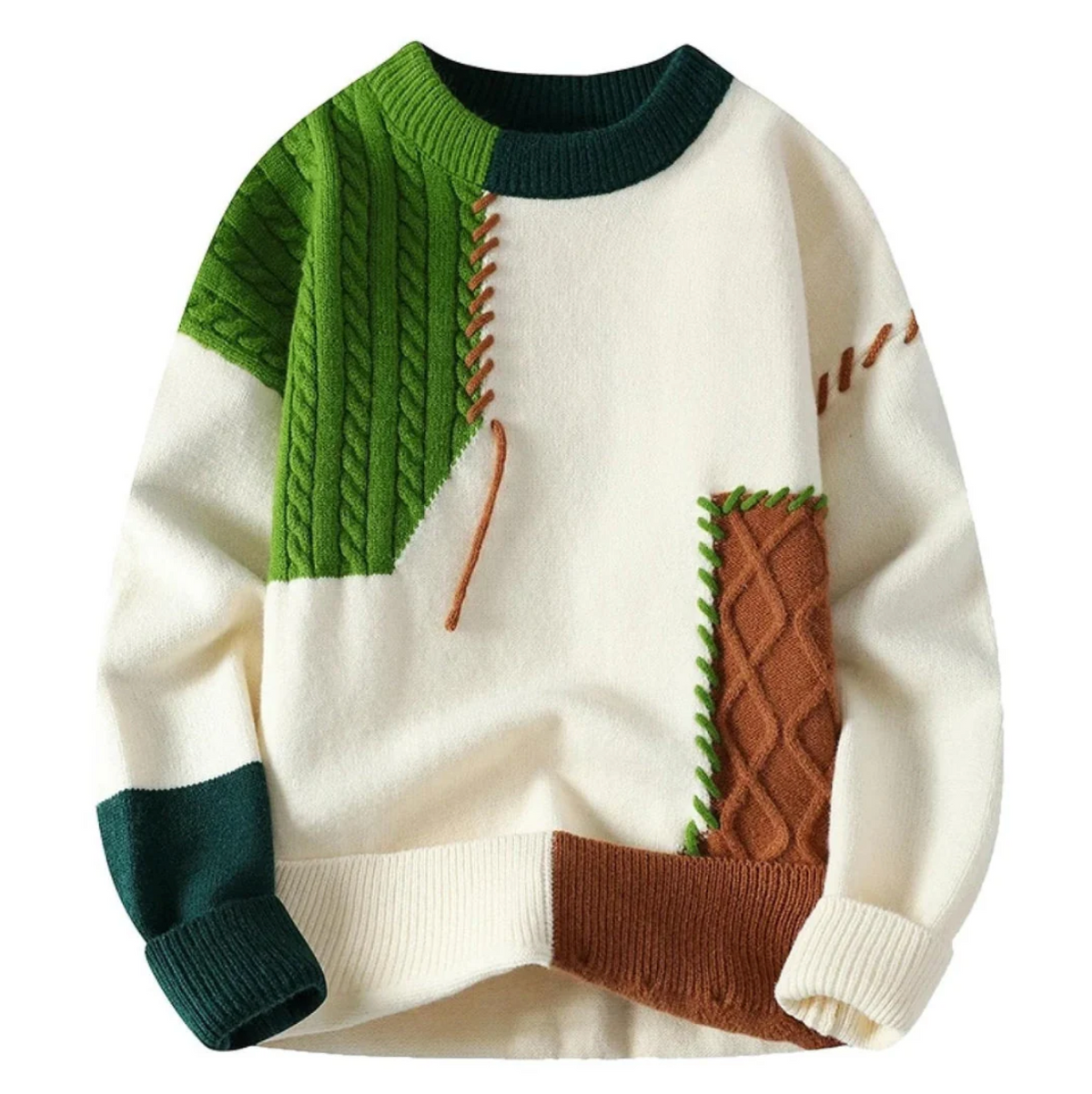Jacqui - Modern and Comfortable Patchwork Sweater