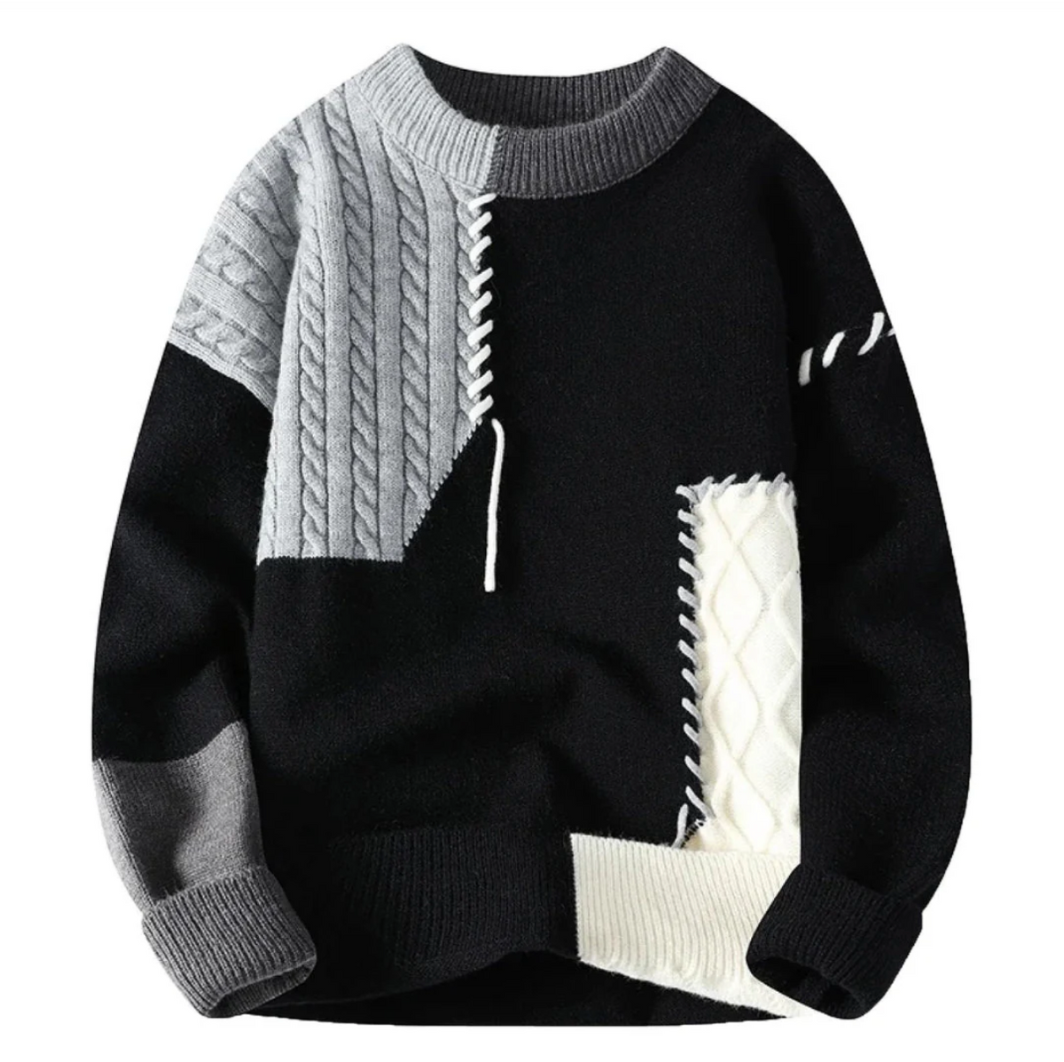 Jacqui - Modern and Comfortable Patchwork Sweater