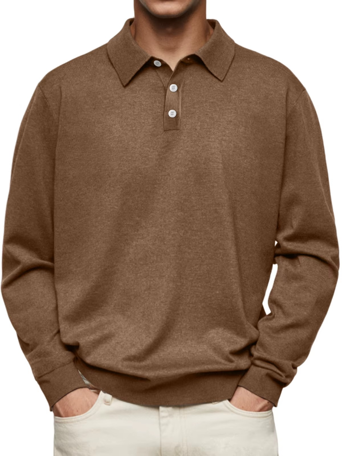 Orion | Long Sleeve Polo Shirt with Button Placket