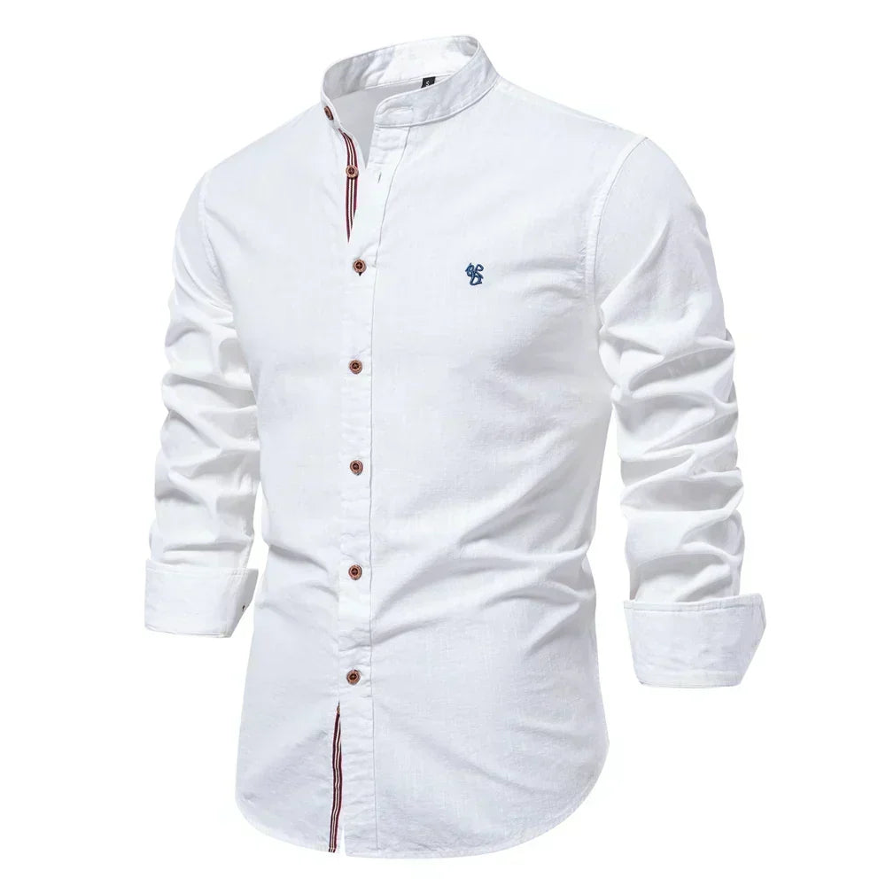 Clement | Long Sleeve Shirt with Contrast Striped Placket
