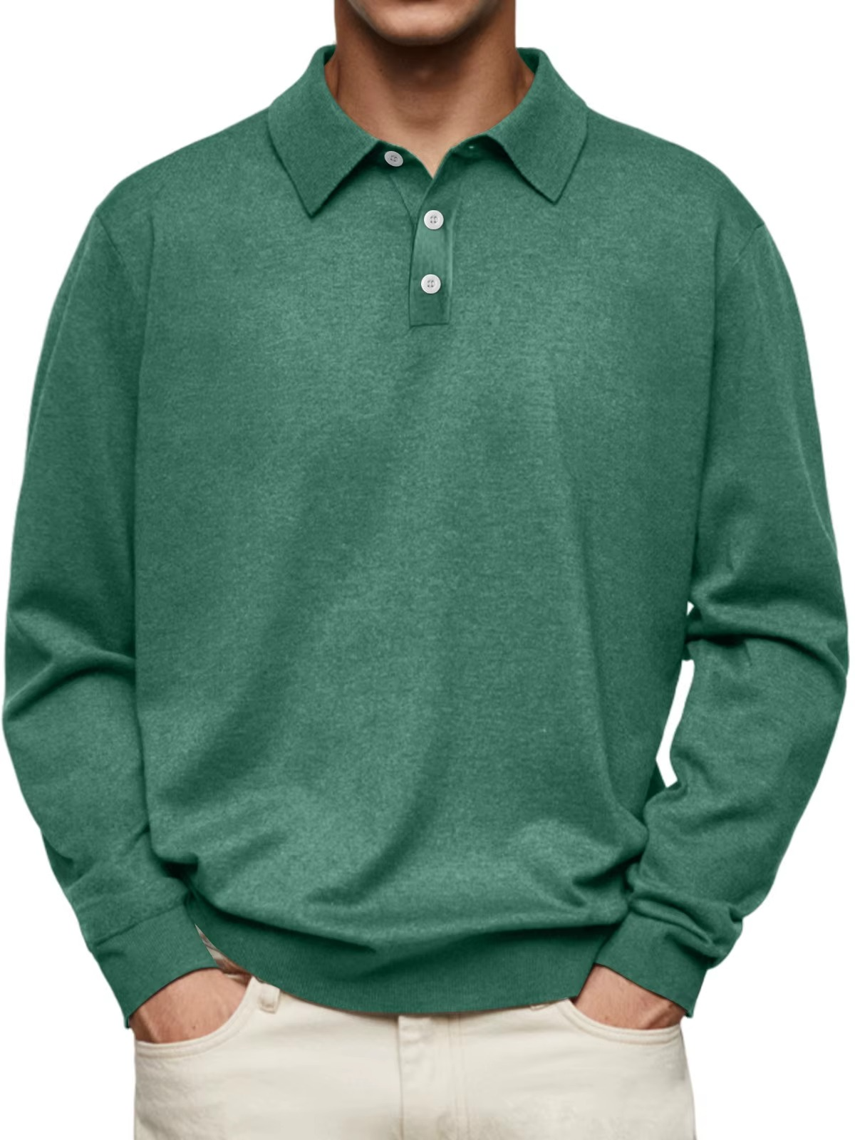 Orion | Long Sleeve Polo Shirt with Button Placket