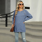 Aline - Elegant women's sweater with decorative buttons