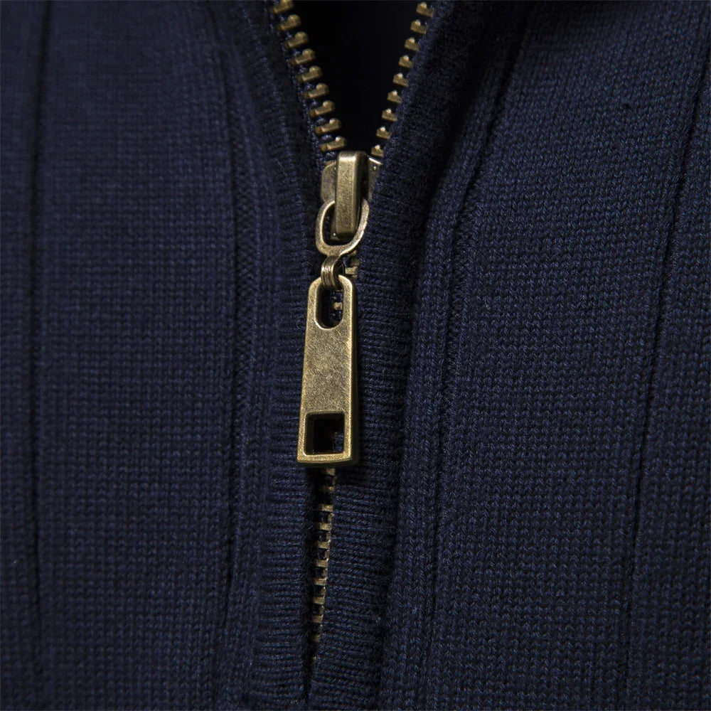 Aloïs - Men's winter sweater with zipped neck and optimal warmth