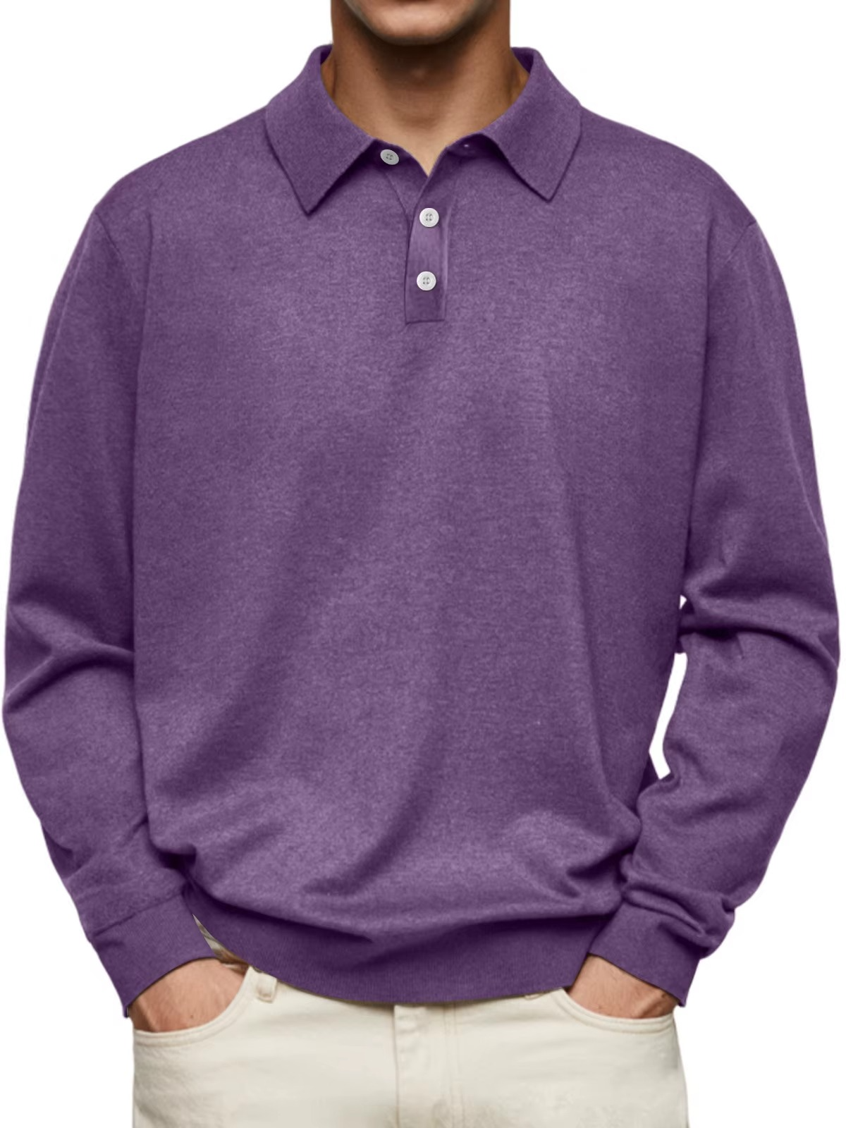 Orion | Long Sleeve Polo Shirt with Button Placket