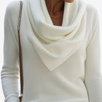 Kaliravine - Elegant Draped Neck Sweater
