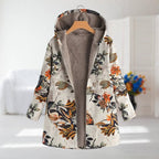 Tavirae - Warm fleece-lined jacket with hood and floral print