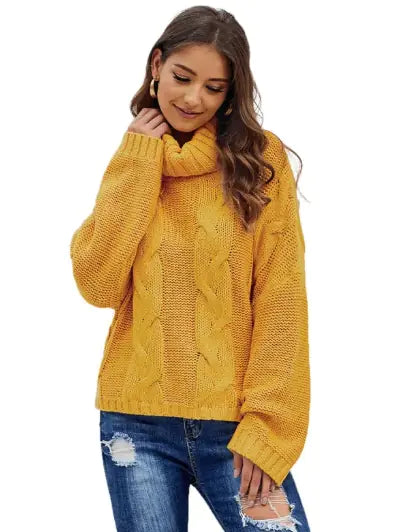 Clemence Luce - Women's Sweater with High Neck Style and Warmth