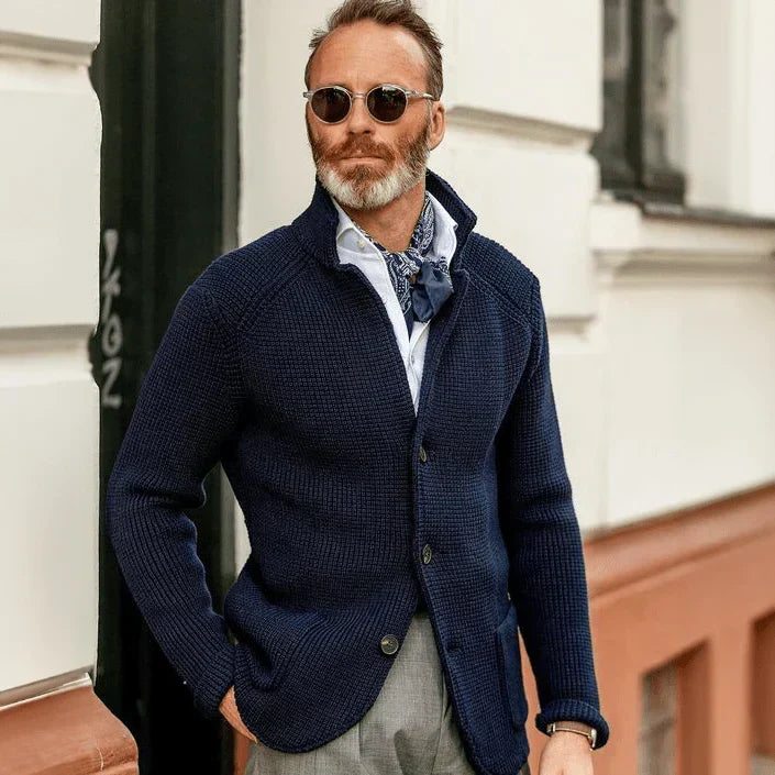 Everett | Button Up Cardigan in Chunky Rib