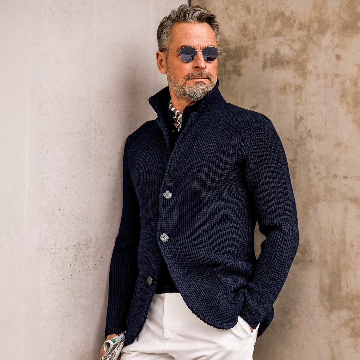Arnaud - Men's Retro Military Style Cardigan