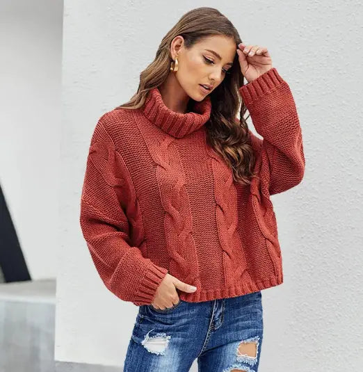 Clemence Luce - Women's Sweater with High Neck Style and Warmth