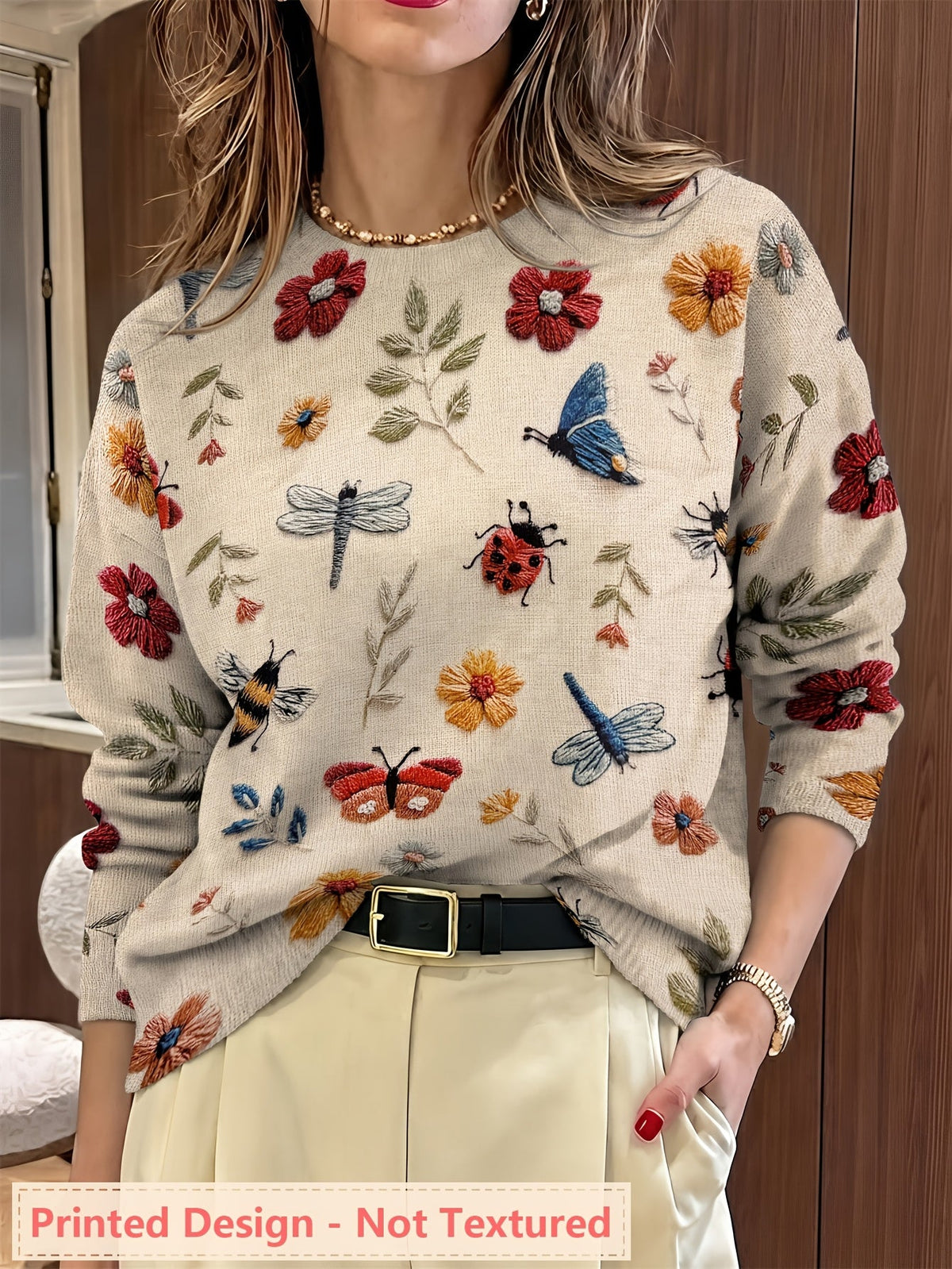 Fiorika - Elegant Nature Embroidered Sweater