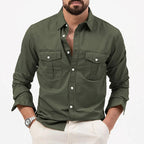 Yosef | Long Sleeve Shirt with Two Flap Chest Pockets