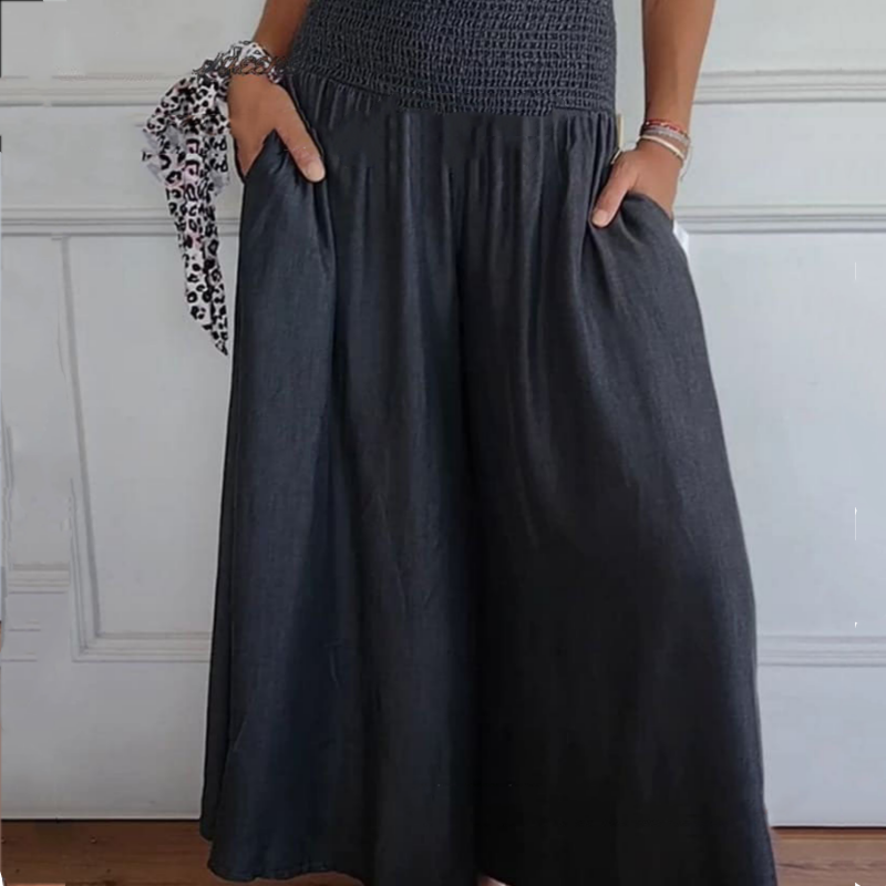 Pravina - Women's High Waisted Wide Leg Jeans