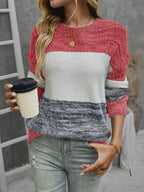Lorraine - Women's plus size color block sweater