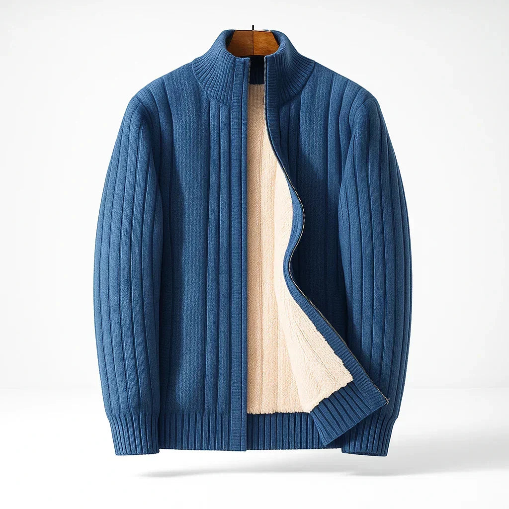 Mathew | Ribbed Cardigan with Fleece Lining