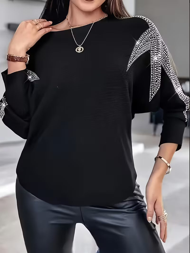 Doralissea - Elegant Long-Sleeved Sweater with Star Print