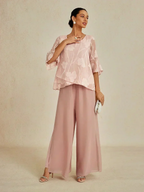 Marilivra - Straight Leg Trousers with Slit in Chiffon