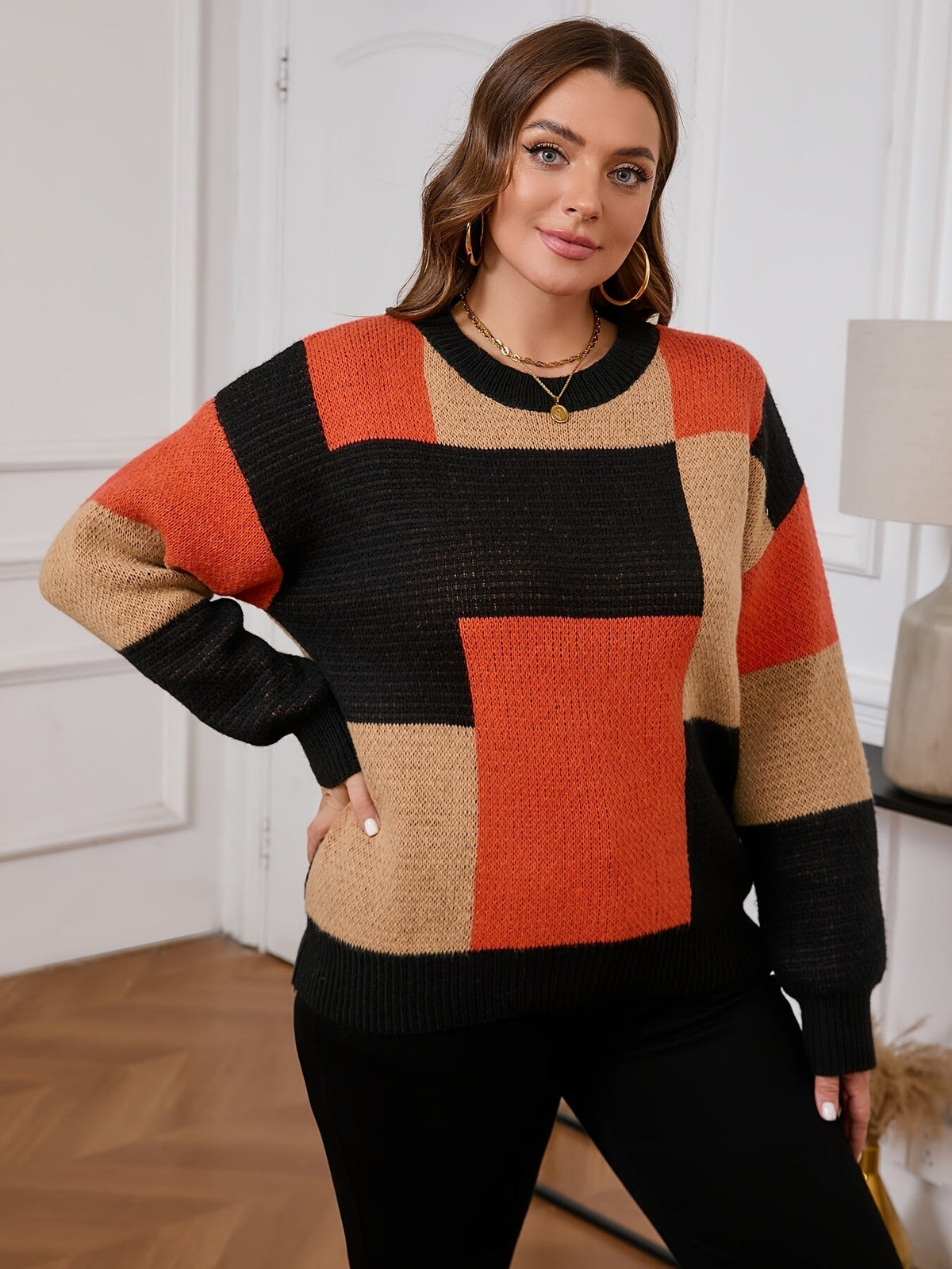 Nicolette - Two-Tone Knit Sweater - Elegance and Comfort for Winter
