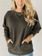 Michele - Chic Sweater with Ribbed Pockets for Women