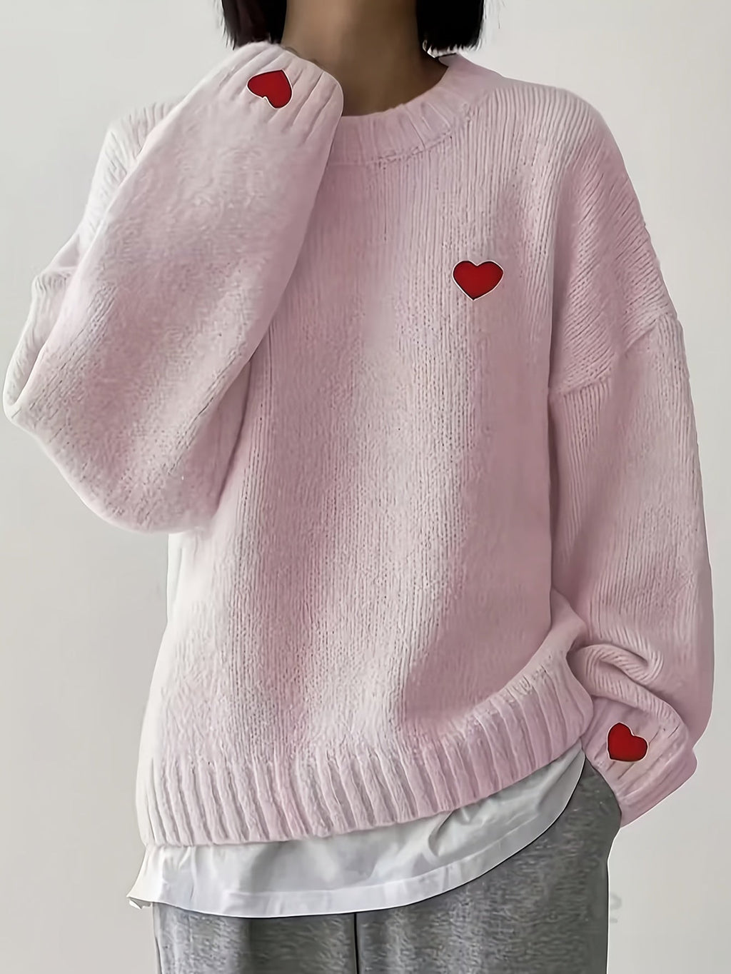 Lunetta - Casual Knit Heart Sweater
