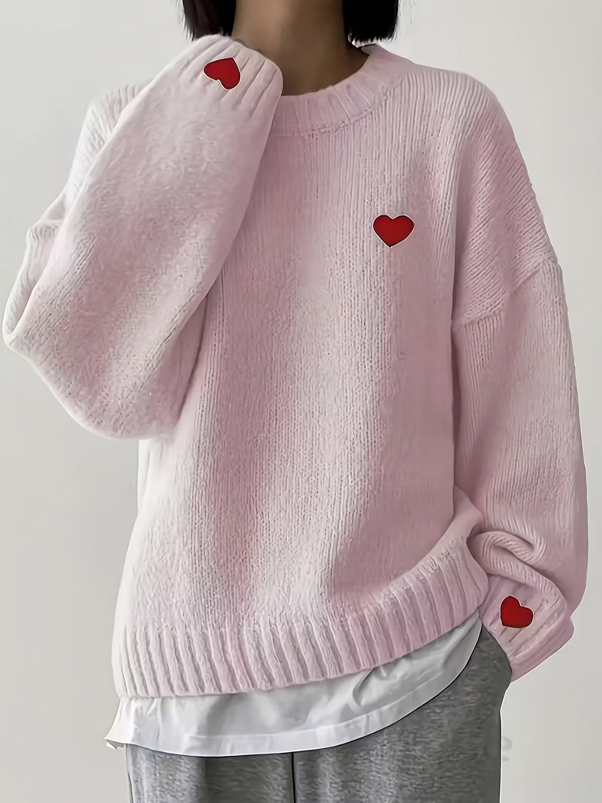 Lunetta - Casual Knit Heart Sweater