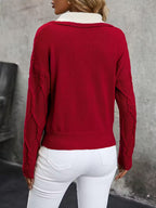 Ferina - Knitted turtleneck sweater with textured pattern and elegant finish