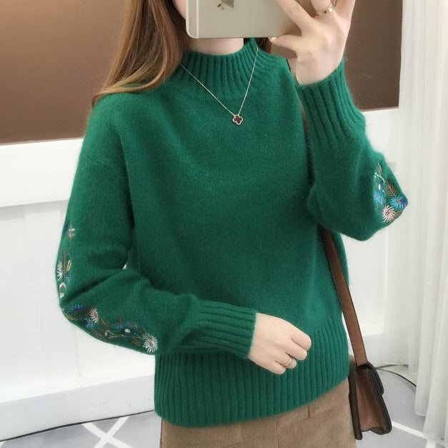 Andrée - Thick Flower Embroidered Sweater