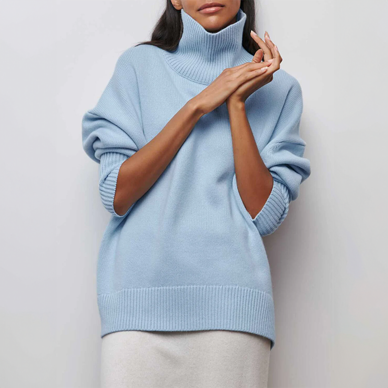 Micheline - Chic Sweater with Ribbed Pockets for Women