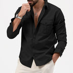 Yosef | Long Sleeve Shirt with Two Flap Chest Pockets
