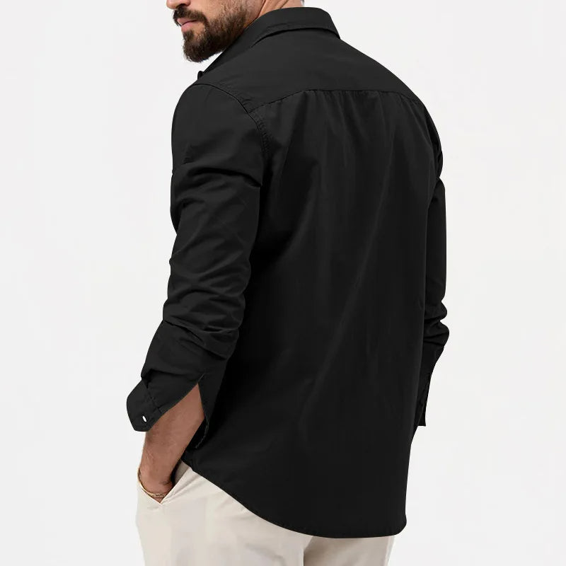 Yosef | Long Sleeve Shirt with Two Flap Chest Pockets