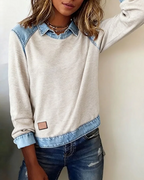 Norvella - Elegant Long Sleeve Blouse with Lapel Collar