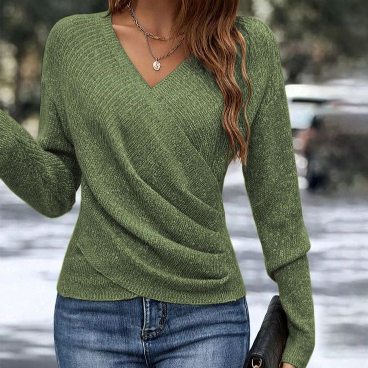 Pavianae - Elegant V-Neck Sweater for Women