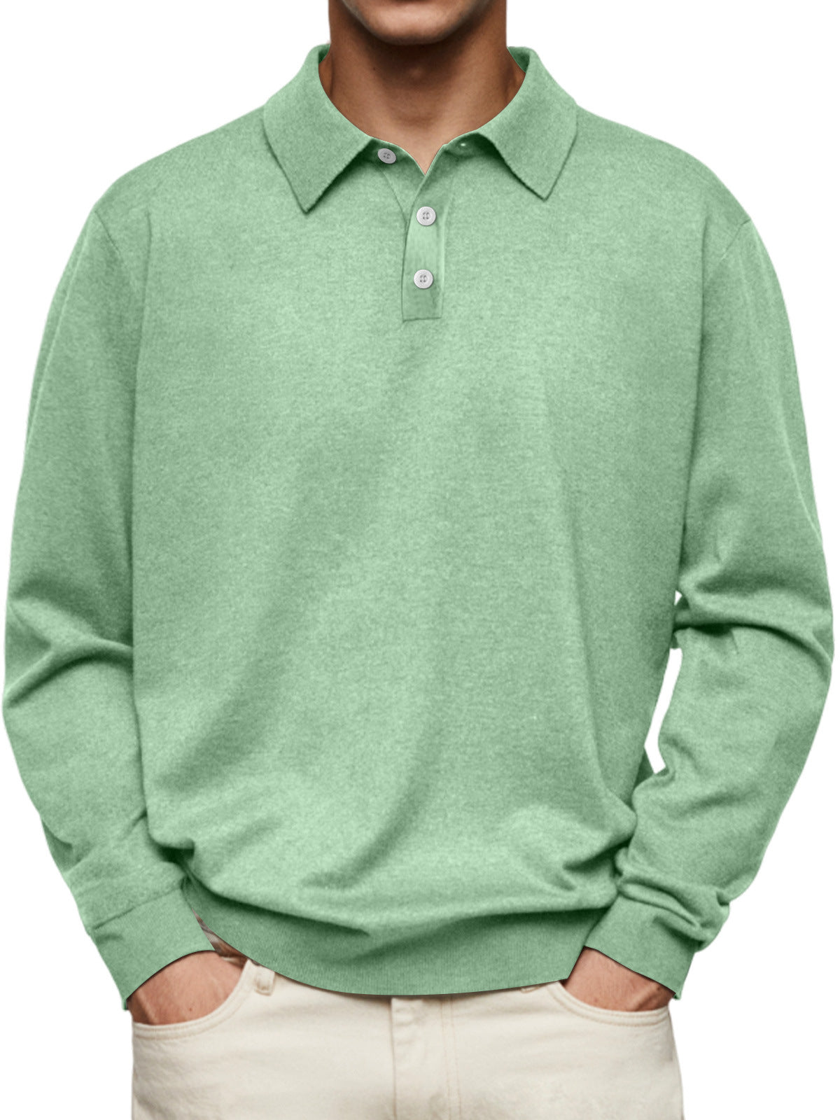 Orion | Long Sleeve Polo Shirt with Button Placket
