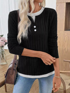 Kalivianne - Long Sleeve Ribbed Winter T-Shirt