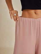 Marilivra - Straight Leg Trousers with Slit in Chiffon