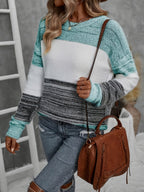 Lorraine - Women's plus size color block sweater