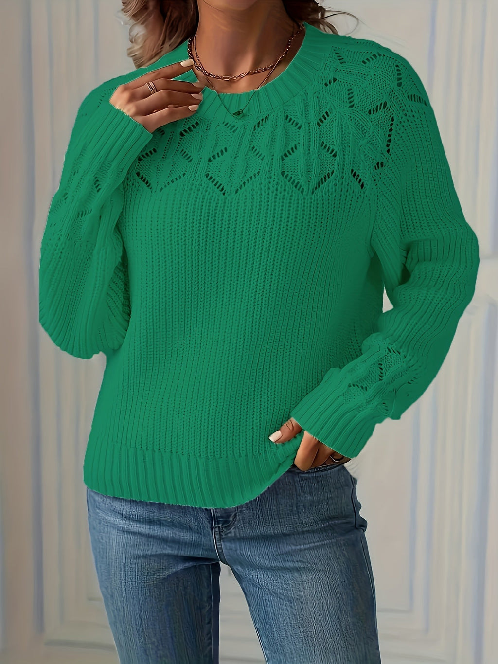 Joravelisse - Elegant Long-Sleeved Knit Sweater