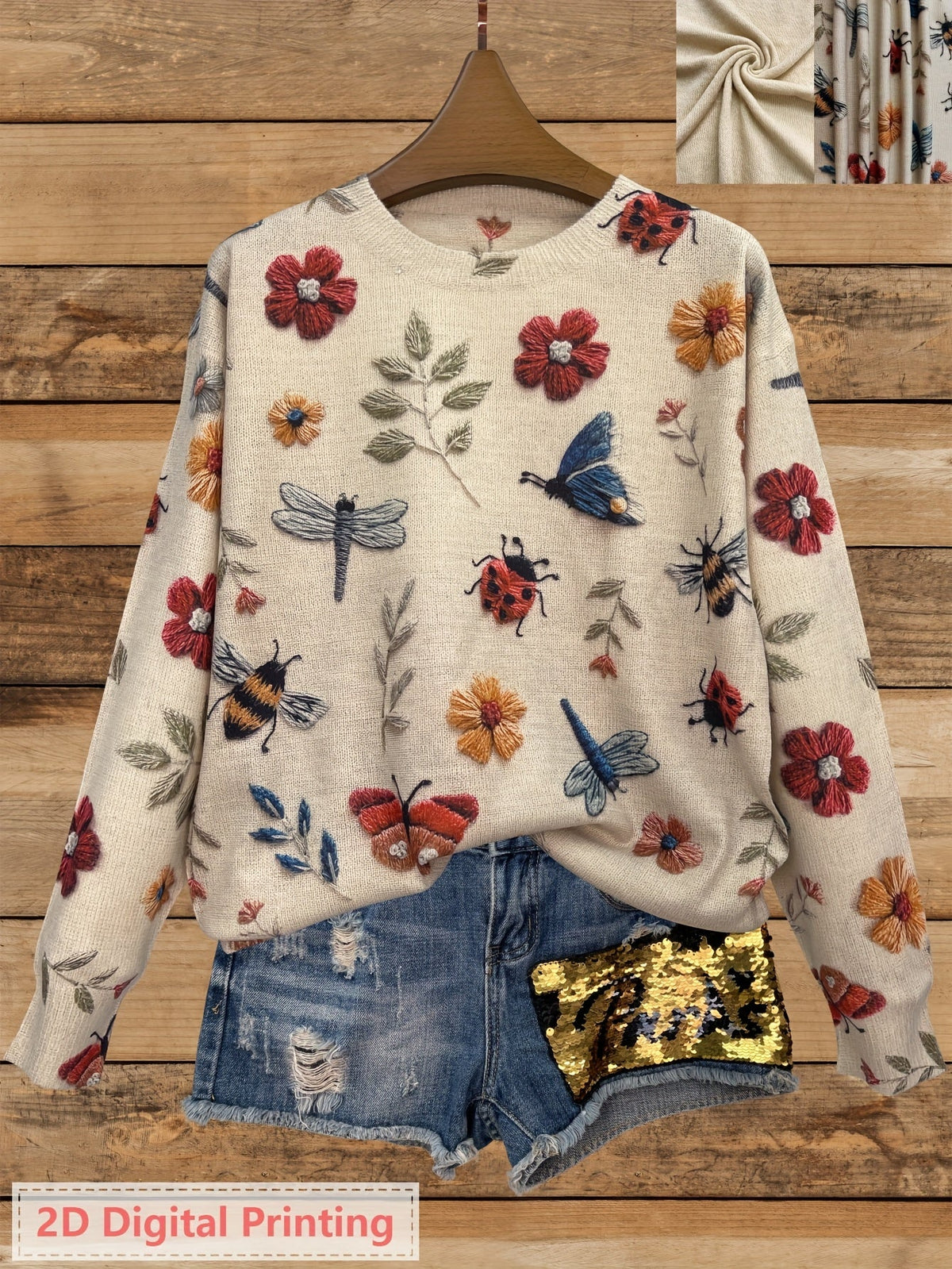 Fiorika - Elegant Nature Embroidered Sweater