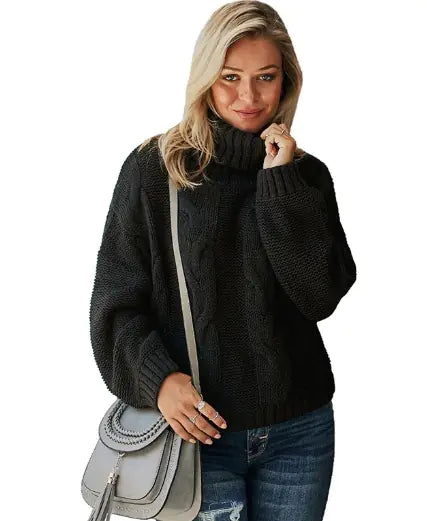 Clemence Luce - Women's Sweater with High Neck Style and Warmth