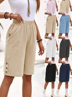 Celestria - Women's Linen and Cotton Short Pants