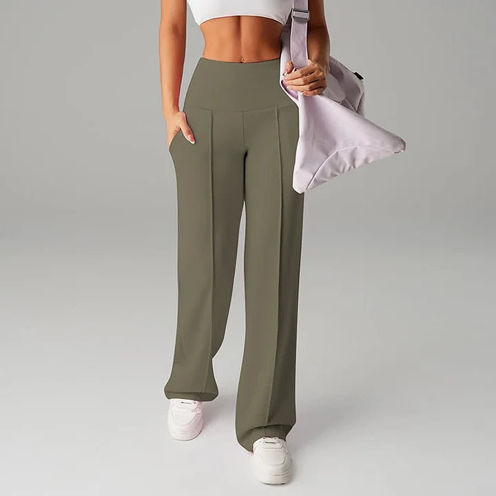 Niselle - Women's Plain Straight Leg Trousers