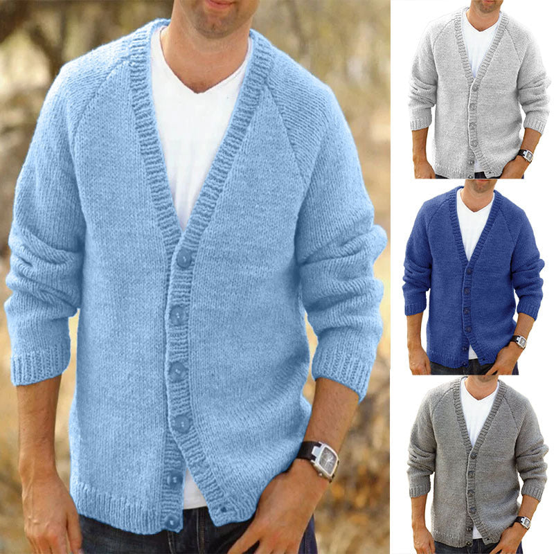 Declan | Button Up Cardigan with V Neck