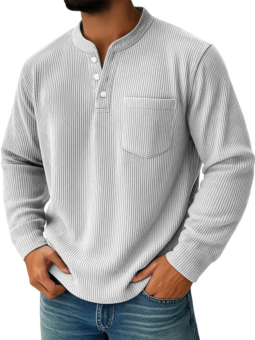 Brody | Waffle Knit Long Sleeve Shirt with Chest Pocket