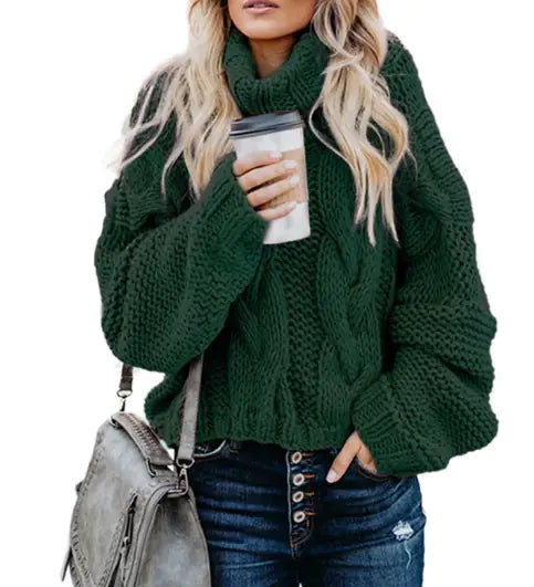 Clemence Luce - Women's Sweater with High Neck Style and Warmth