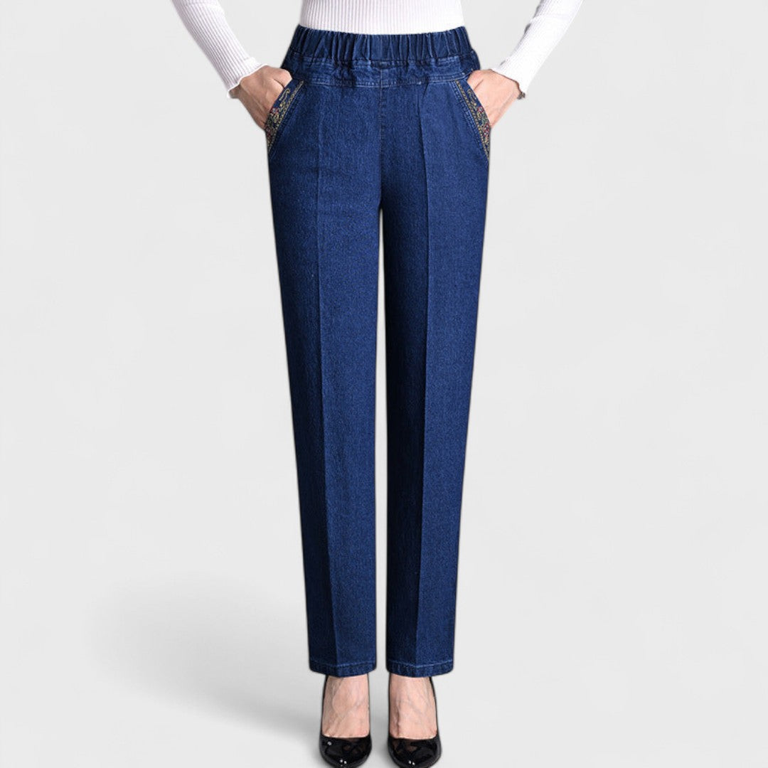 Griselia™ - Women's jeans with elastic waist and side pockets