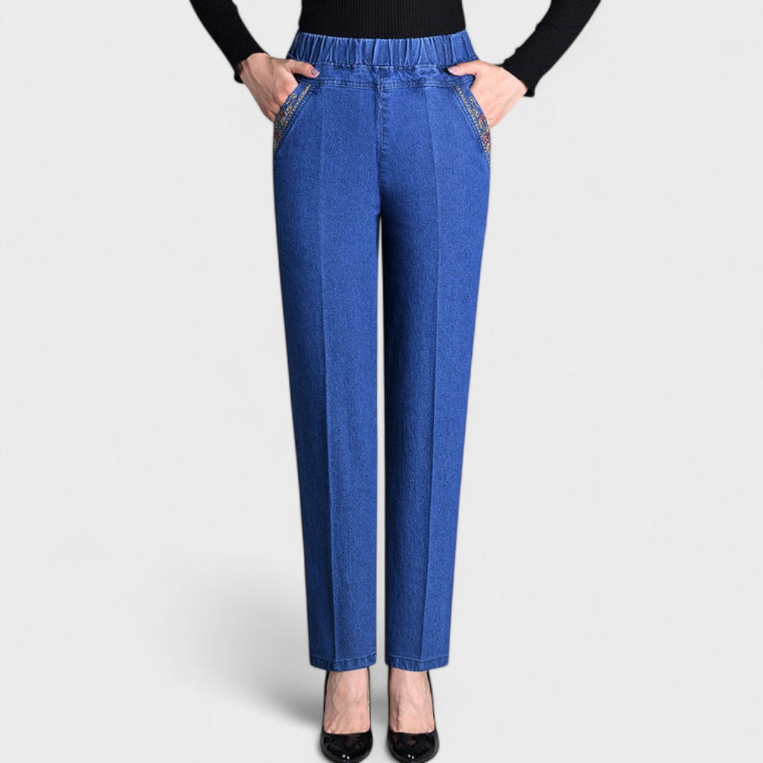 Griselia™ - Women's jeans with elastic waist and side pockets