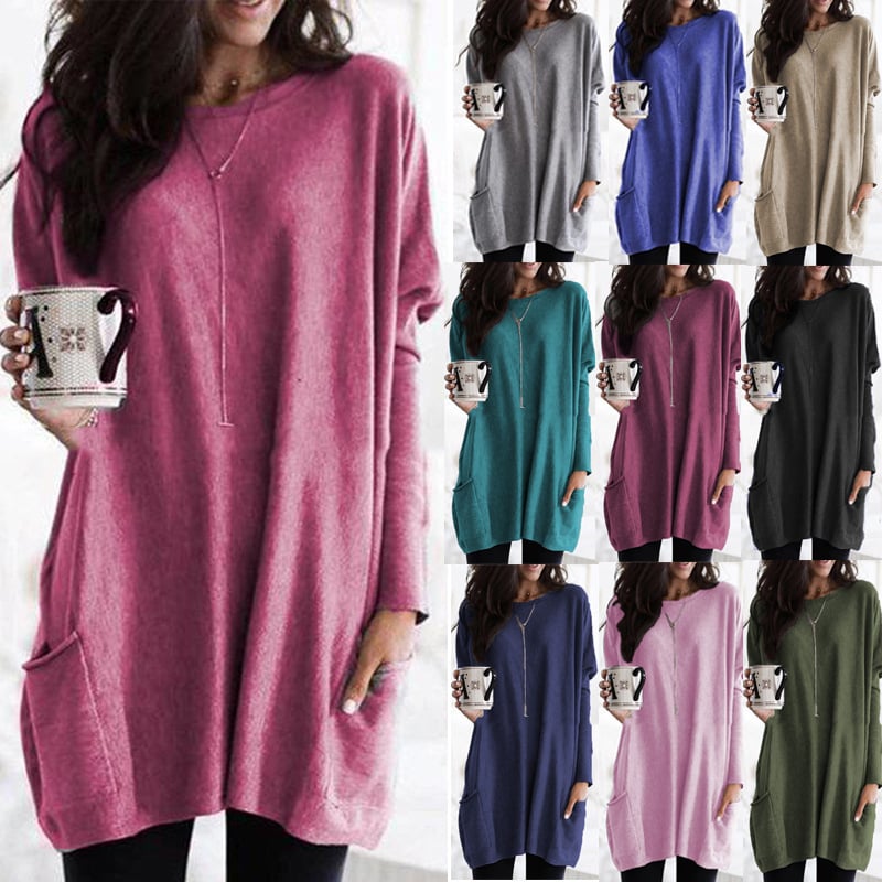 Chanel Women's Long Sleeve Tunic Sweater with Pockets